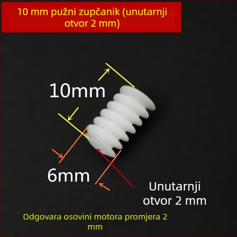 vretenasti zupčanik modul 0,5 za izlazni os motora, spiralni mikro vretenasti zupčanik, dodatak za igračke
