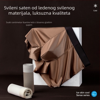 Bezšivne muške bokserice s luksuznim satenom, dojam ledenog sjaja, moderne uske i udobne