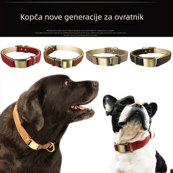 Ovratnik za pse s kopčom, od prave kože i mikrovlakna, za male, srednje i velike pse