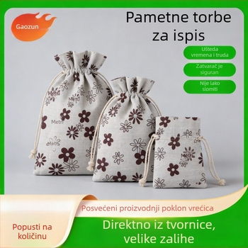 Kreativne otisnute pamucne vrećice za party darove, prijenosne vrećice sa vezicom za pakiranje nakita i slatkiša