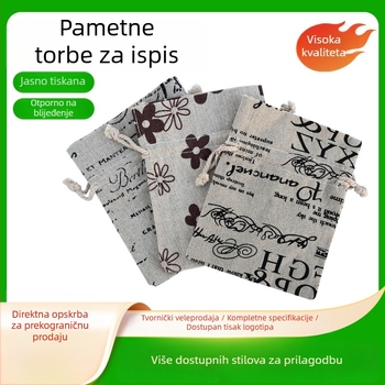 Kreativne otisnute pamucne vrećice za party darove, prijenosne vrećice sa vezicom za pakiranje nakita i slatkiša