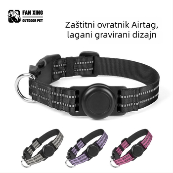 AirTag reflektirajući najlon ovratnik za psa s graviranim ID, sprječava gubitak, novi međunarodni model, na skladištu