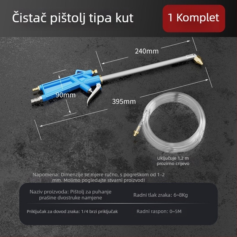Pneumatski pištolj za čišćenje s prilagodljivim tlakom zraka, visokotlačni raspršivač za pranje automobila