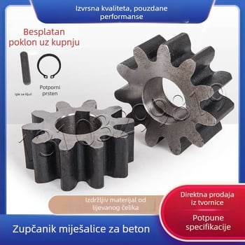 Zupčasti zupčanik za beton miješalicu s 10/11 zubima, bubanj, mali okrugli spremnik, legirana čelik