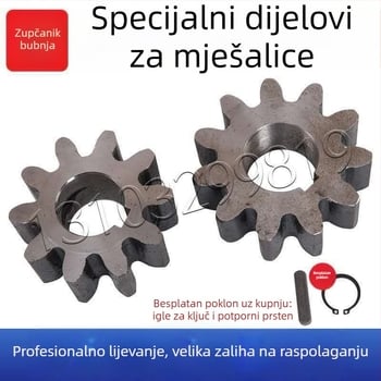Zupčasti zupčanik za beton miješalicu s 10/11 zubima, bubanj, mali okrugli spremnik, legirana čelik