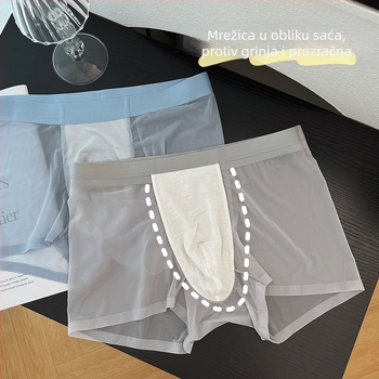 Ljetne ultra tanke bezšivne muške bokserice od Ice Silk, brzo sušeće i prozračne