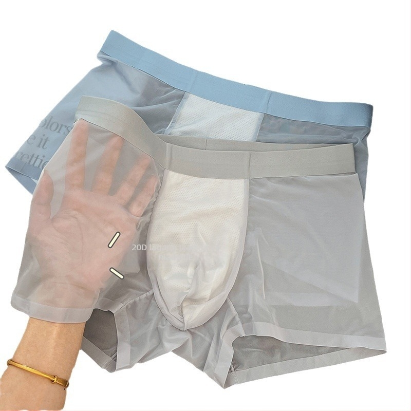 Ljetne ultra tanke bezšivne muške bokserice od Ice Silk, brzo sušeće i prozračne