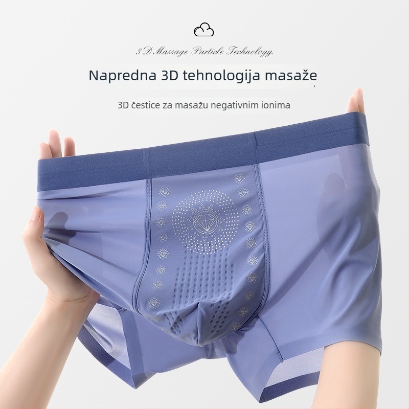 6-kom paket muških boxerica Ice Silk, bezšivne, brzo se suše, prozračne, antibakterijske, jednoposni dizajn, srednji pojas