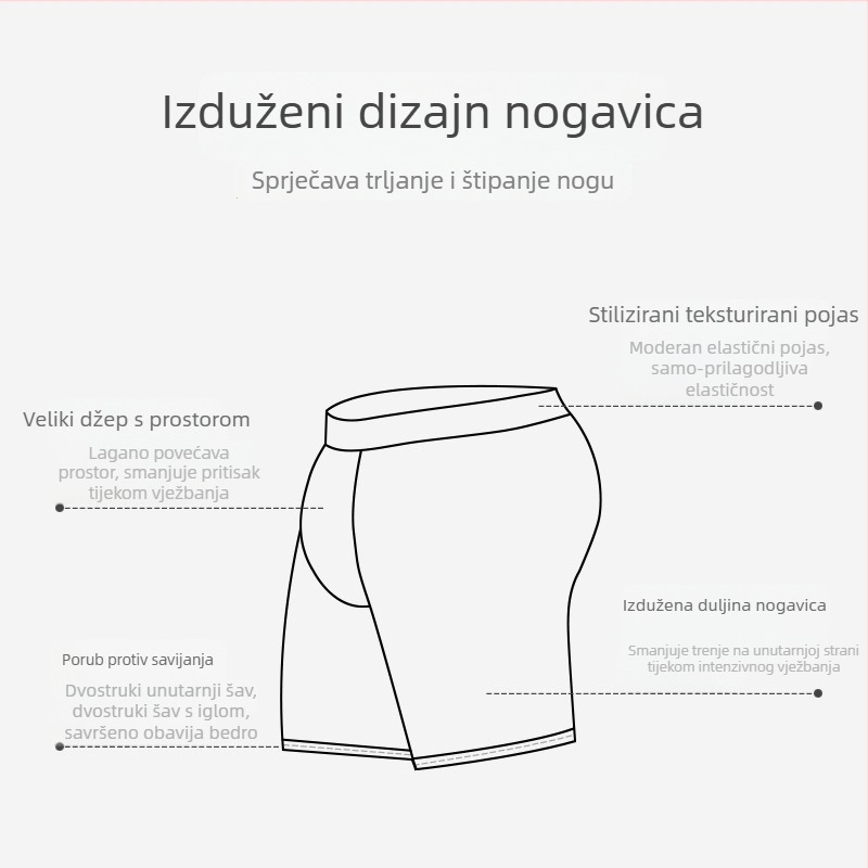 Muške duge bokserice od pamuka, prozračné, bezšivne, sportske, srednje visine struka, plus veličina