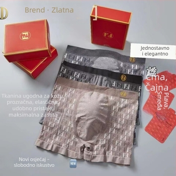 FD Luxury Gold muške bokserice s natpisom – prozračne, brzo se suše, najlonski materijal, opuštenog kroja
