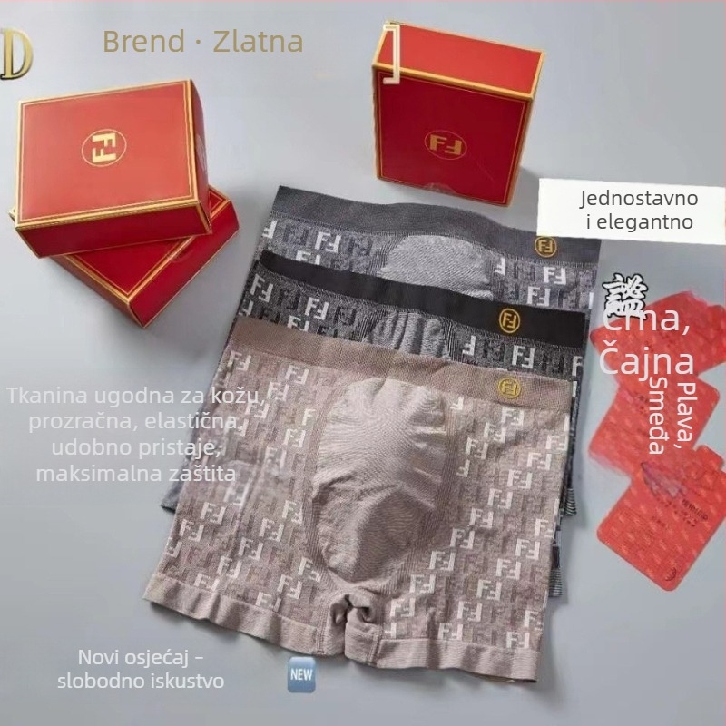 FD Luxury Gold muške bokserice s natpisom – prozračne, brzo se suše, najlonski materijal, opuštenog kroja
