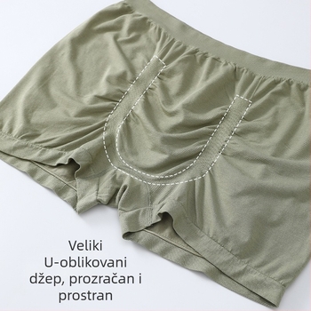 Boxeri za muškarce plus veličine, bezšivni, slobodnog kroja, tanki, prozračni, od vlakana regenerirane celuloze