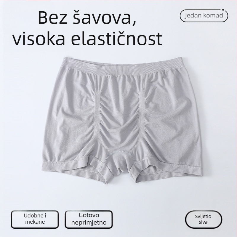 Boxeri za muškarce plus veličine, bezšivni, slobodnog kroja, tanki, prozračni, od vlakana regenerirane celuloze