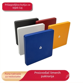 Metalna kutija za čaj sa sušenom korom mandarine i bijelim čajem, četvrtasta kutija, prilagođena poklon kutija
