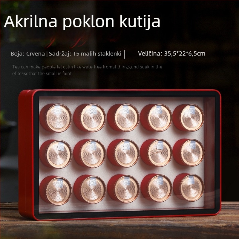 Prilagođena kutija za čaj sa 12–15–18 malih staklenki, prijenosna prazna darovna kutija za porcioniranje čaja