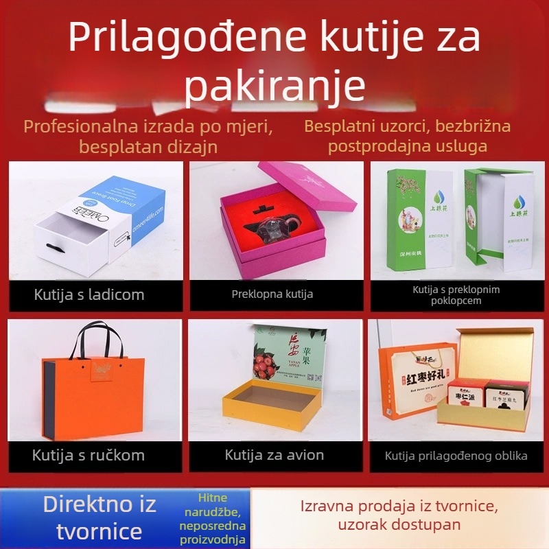 Prilagođene kutije za pakiranje proizvoda, visokokvalitetne šarene kutije za voće, čaj i alkohol, novogodišnje poklon kutije