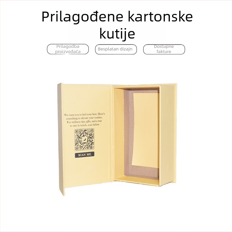 Premium kutija u obliku knjige za pakiranje čaja s medom, magnetska preklopna kapica, siva kartonska kutija, tisak logotipa