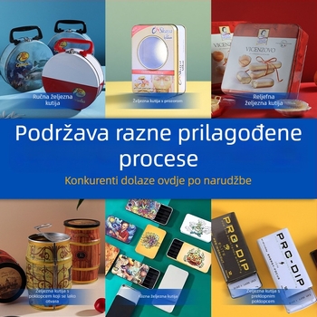 Prilagodljiva metalna kutija za čaj, kvadratnog oblika, tisak logotipa