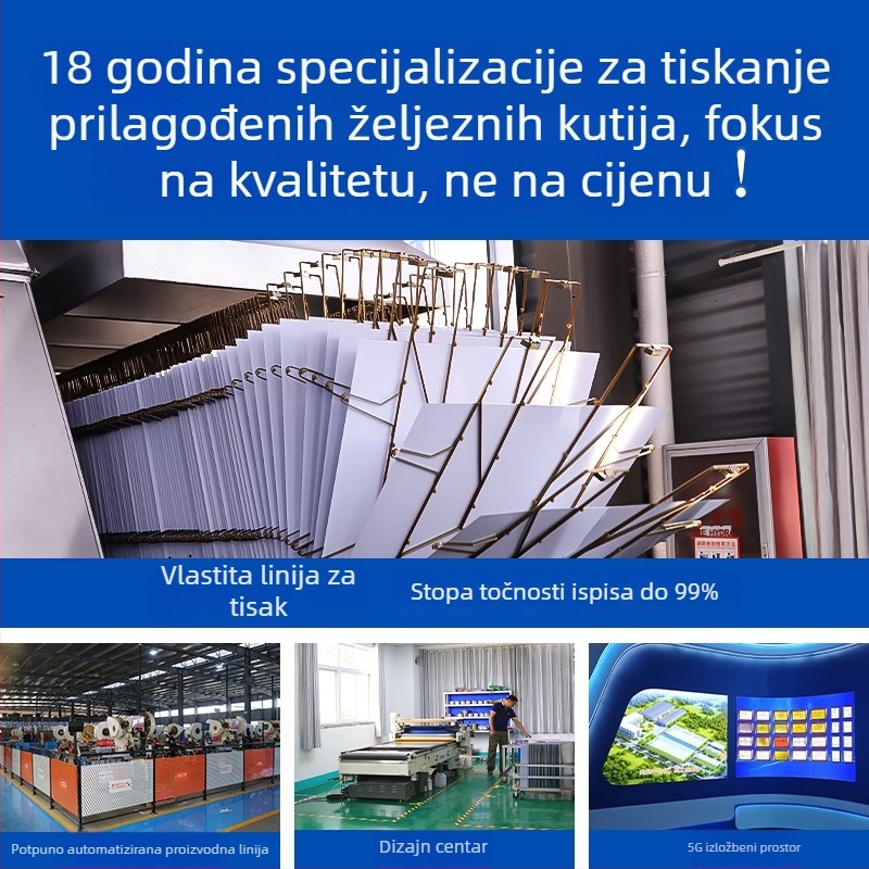 Prilagodljiva metalna kutija za čaj, kvadratnog oblika, tisak logotipa