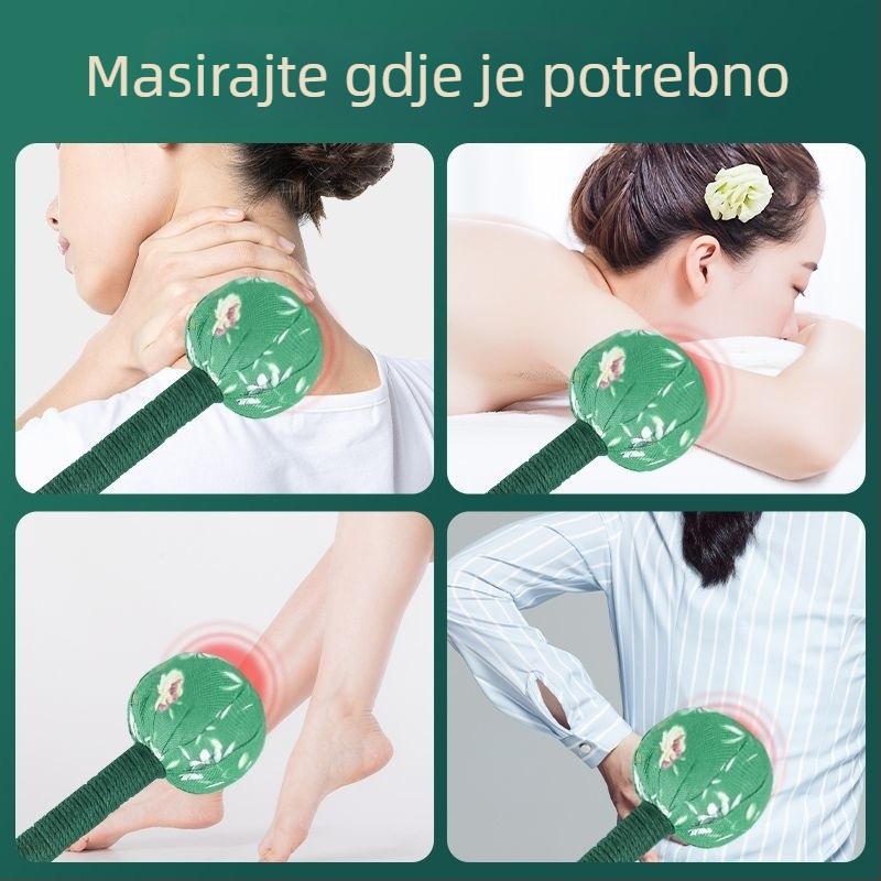 Ručni masažni čekić od mugworta za masažu leđa, 26 cm, kućna upotreba, DIY
