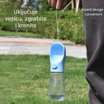 Prijenosna posuda za vodu za pse s integriranom bocom – dvostruka funkcija za piće i hranu tijekom šetnje