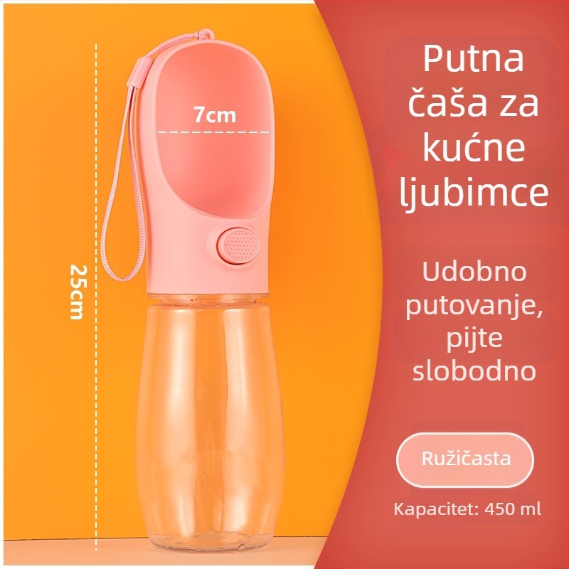 Prijenosna posuda za vodu za pse s integriranom bocom – dvostruka funkcija za piće i hranu tijekom šetnje