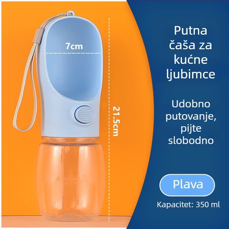 Prijenosna posuda za vodu za pse s integriranom bocom – dvostruka funkcija za piće i hranu tijekom šetnje