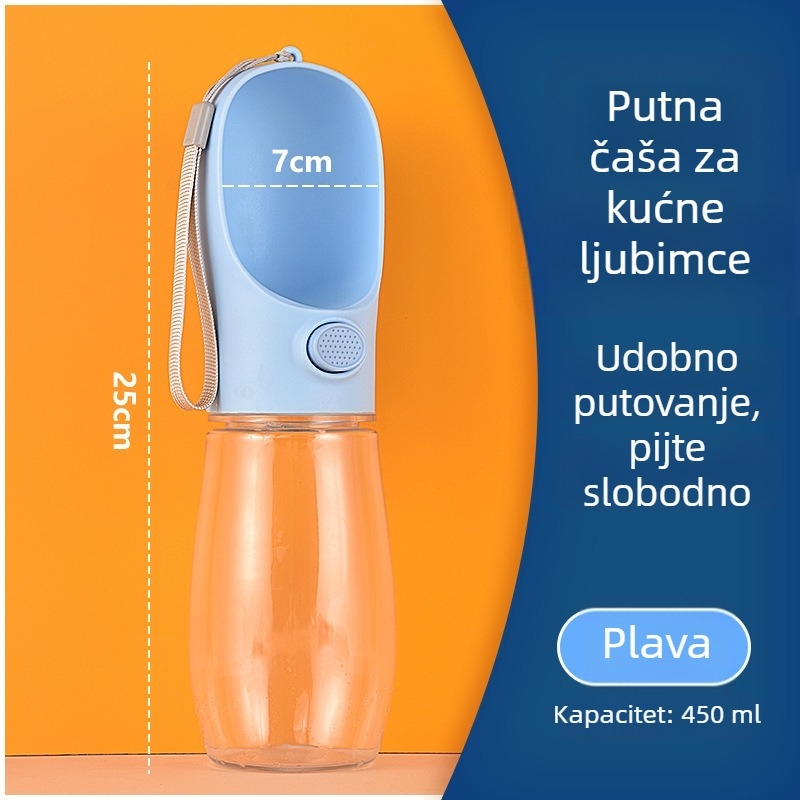 Prijenosna posuda za vodu za pse s integriranom bocom – dvostruka funkcija za piće i hranu tijekom šetnje