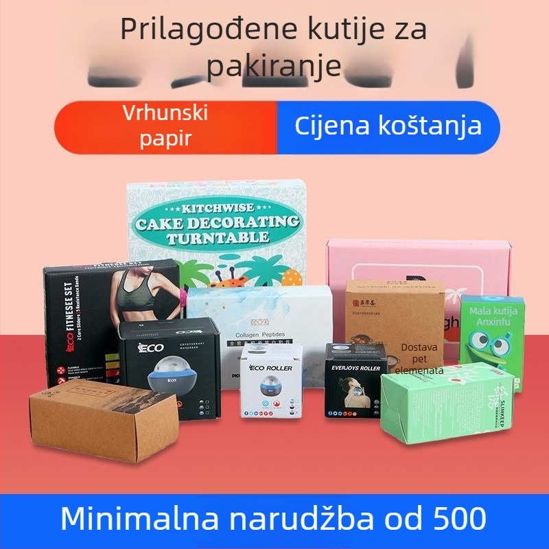 Personalizirane papirnate kutije za kozmetiku, valoviti karton, darovne kutije, kutije s ladicom za Mooncakes i čaj, kraft papirno pakiranje, kutije s gornjim i donjim poklopcem