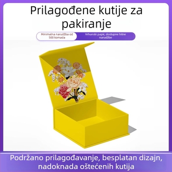 Prilagodljiva magnetna kutija za poklone s preklopnim poklopom — papirnata kutija za kozmetiku i pakiranje u stilu knjige
