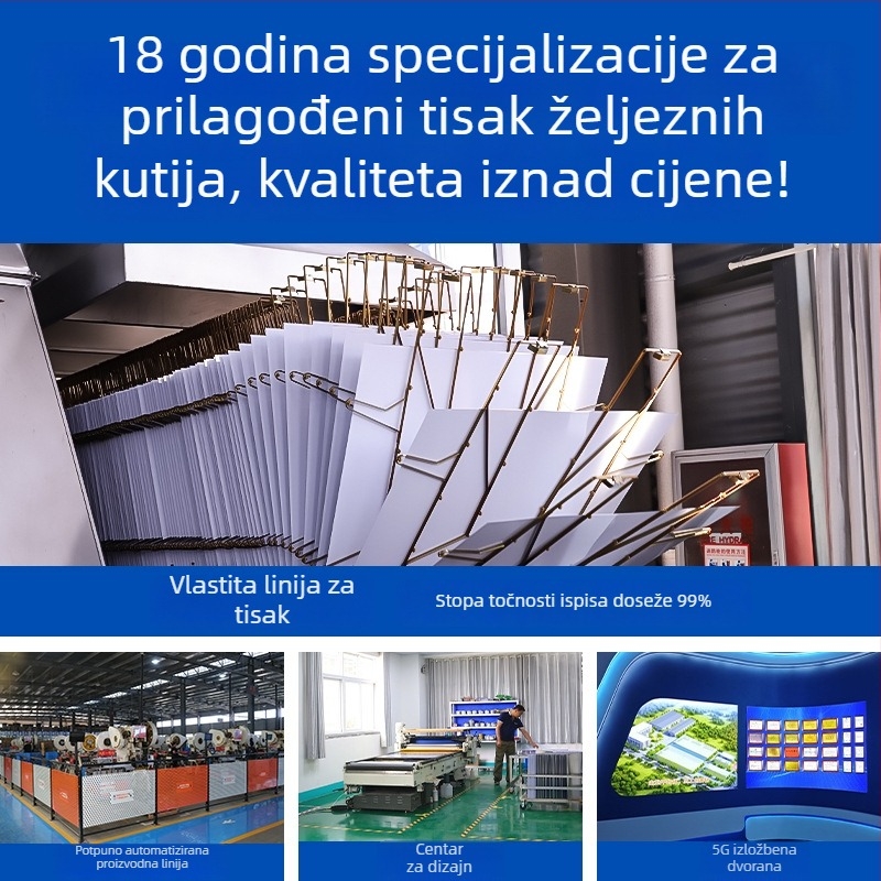 Čajna metalna kutija s visokim brtvljenjem, prilagođena, otporna na vlagu