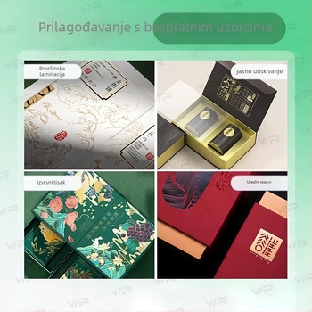 Prilagođena kutija za pakiranje u obliku knjige s preklopnim poklopcem za odjeću, parfem, čaj i vino, s otisnutim logotipom