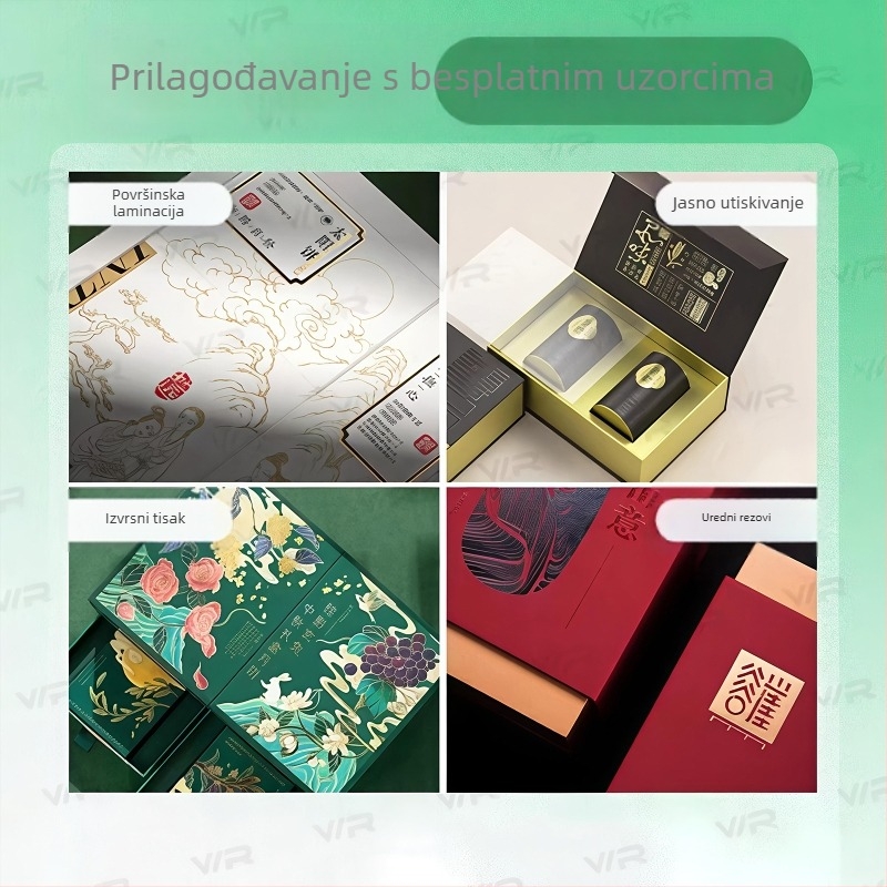 Prilagođena kutija za pakiranje u obliku knjige s preklopnim poklopcem za odjeću, parfem, čaj i vino, s otisnutim logotipom