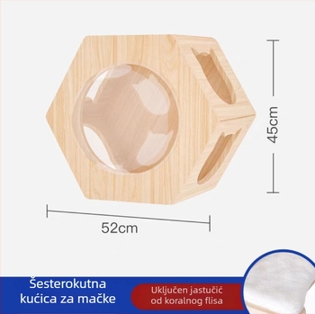 Zidni stablo za mačke sa sisalnim grebalom i ležaljkom u stilu gnijezda