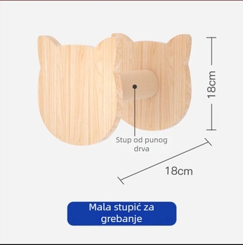 Zidni stablo za mačke sa sisalnim grebalom i ležaljkom u stilu gnijezda