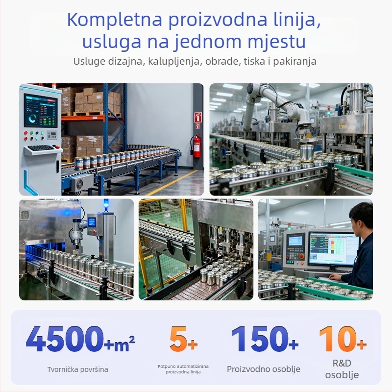 Kvadratna kutija od limene ploče s mat UV ispisom, pogodna za čaj, matcha, kekse i hranu