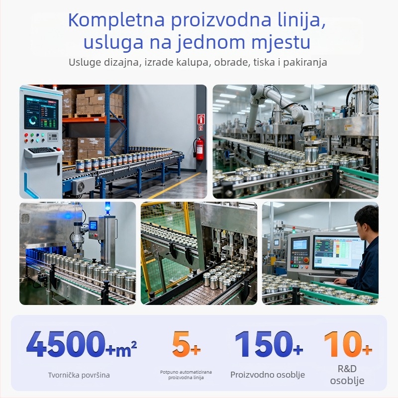 Prilagodljiva pravokutna metalna kutija s kapkom i zaključavajućim zatvaračem za čaj i kozmetiku