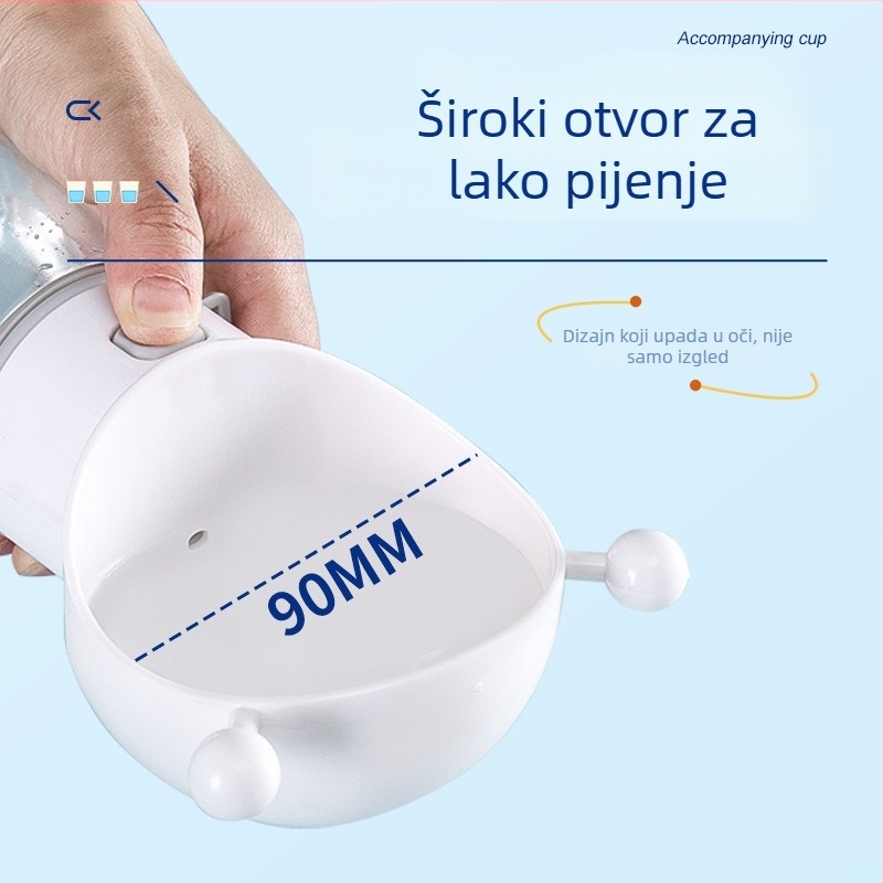 Prijenosna posuda za vodu za pse s čašom za šetnje na otvorenom