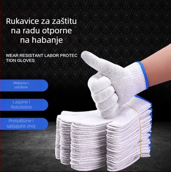 Radničke rukavice od pamukovog vlakna, A klasa, zaštita ruku, 500 g, 10 pari