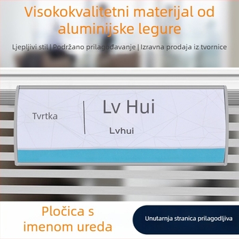 Aluminijska pločica radne stanice, vrhunska uredska pločica s imenom, oznaka radnog mjesta, pločica imena zaposlenika