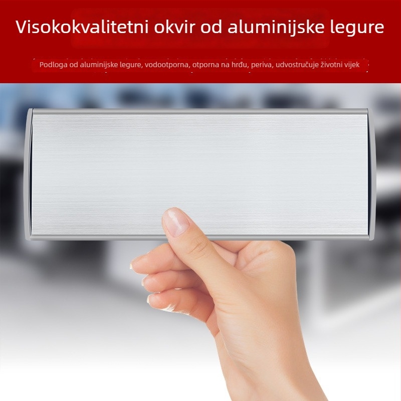 Aluminijska pločica radne stanice, vrhunska uredska pločica s imenom, oznaka radnog mjesta, pločica imena zaposlenika