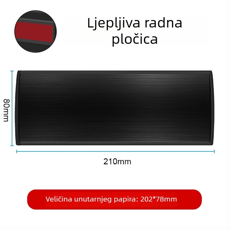Aluminijska pločica radne stanice, vrhunska uredska pločica s imenom, oznaka radnog mjesta, pločica imena zaposlenika