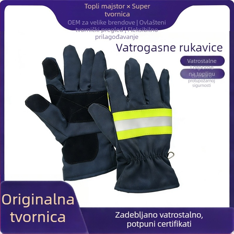 Vatrogasne rukavice s toplinskom izolacijom, protupožarne, ojačane, otporne na habanje, zaštitne rukavice za graditeljstvo