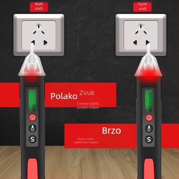 Višenamjenski tester napajanja – olovka s indukcijom, visoka preciznost otkrivanja fazne i neutralne linije, provjera kontinuiteta, zvučni i vizualni alarm