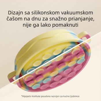Silikonska posuda za polagano hranjenje pasa, s dvostrukim ručkama, za manje i srednje pse, dizajn protiv gušenja