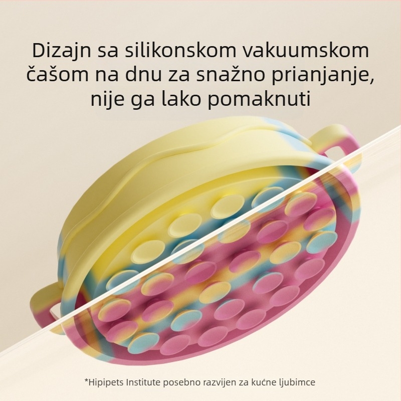 Silikonska posuda za polagano hranjenje pasa, s dvostrukim ručkama, za manje i srednje pse, dizajn protiv gušenja