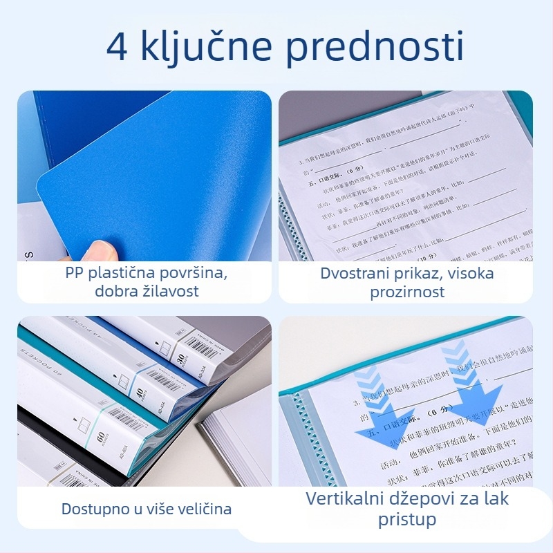 A4 dokumentni folder s organizatorom za studente i uredske potrebe
