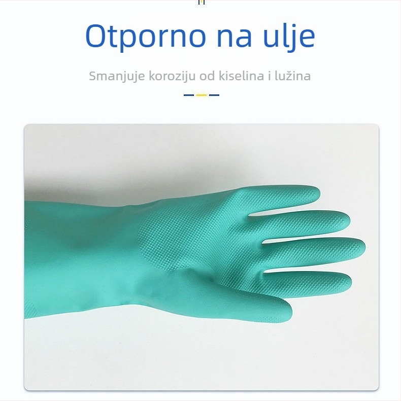 Nitril industrijske zaštitne rukavice, debljine 15 mil, flokirana podstava, za pranje suđa i kućnu higijenu