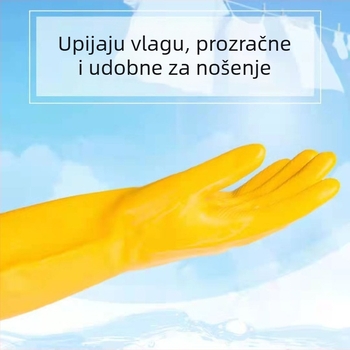 Ružičaste ekstra debeli lateks rukavice za pranje suđa i kućanske poslove, otporne na habanje, za žene