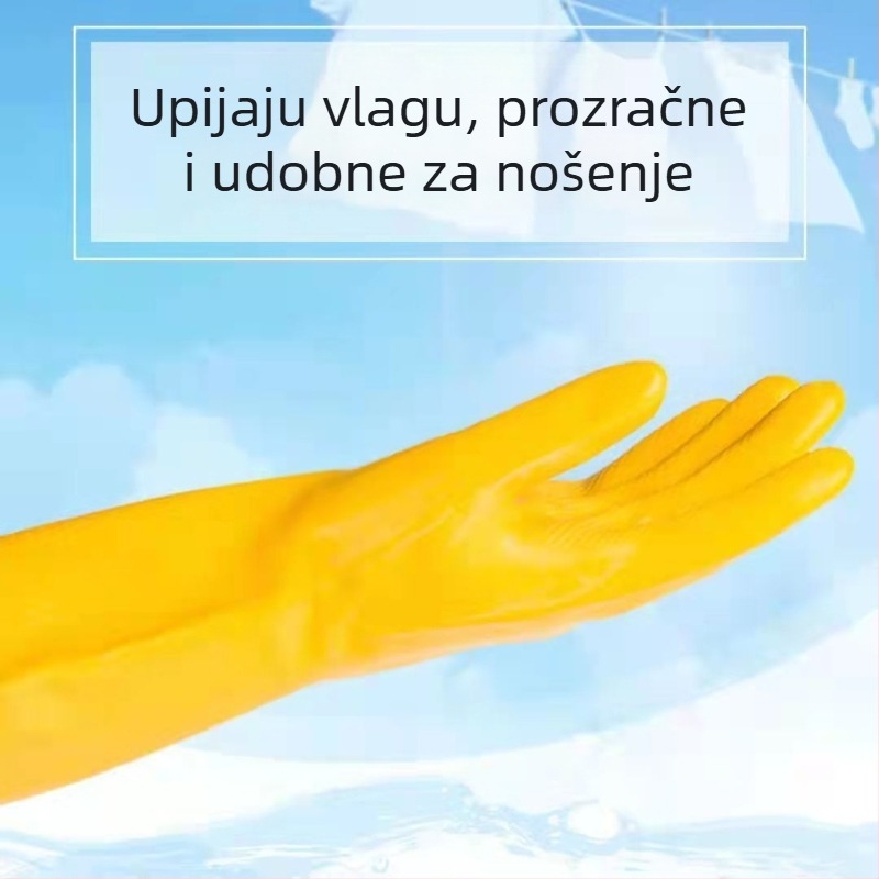 Ružičaste ekstra debeli lateks rukavice za pranje suđa i kućanske poslove, otporne na habanje, za žene